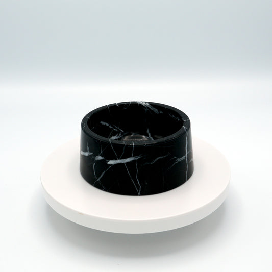 Marble food and drink bowl | Nero Marquina
