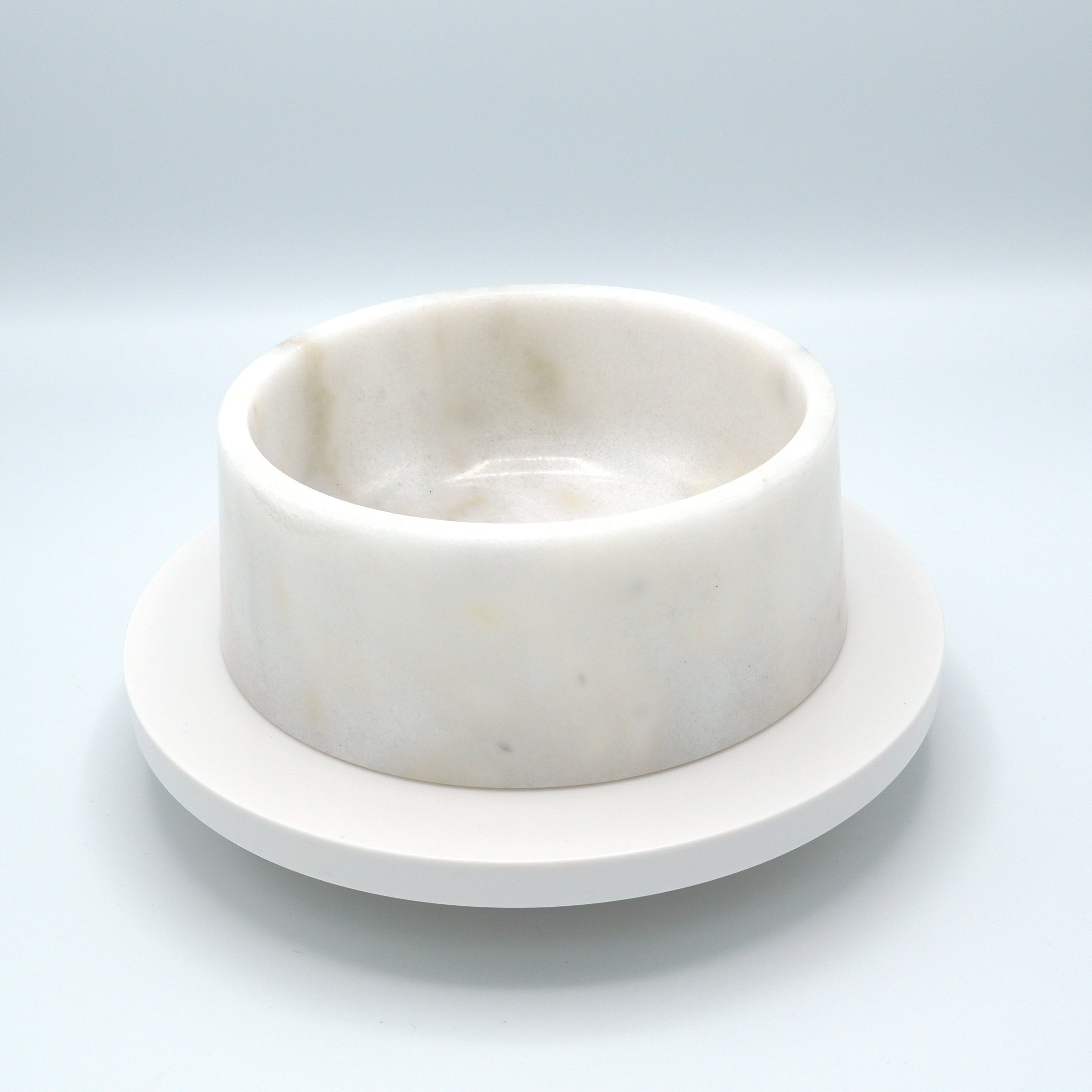 Marble food and drink bowl | White