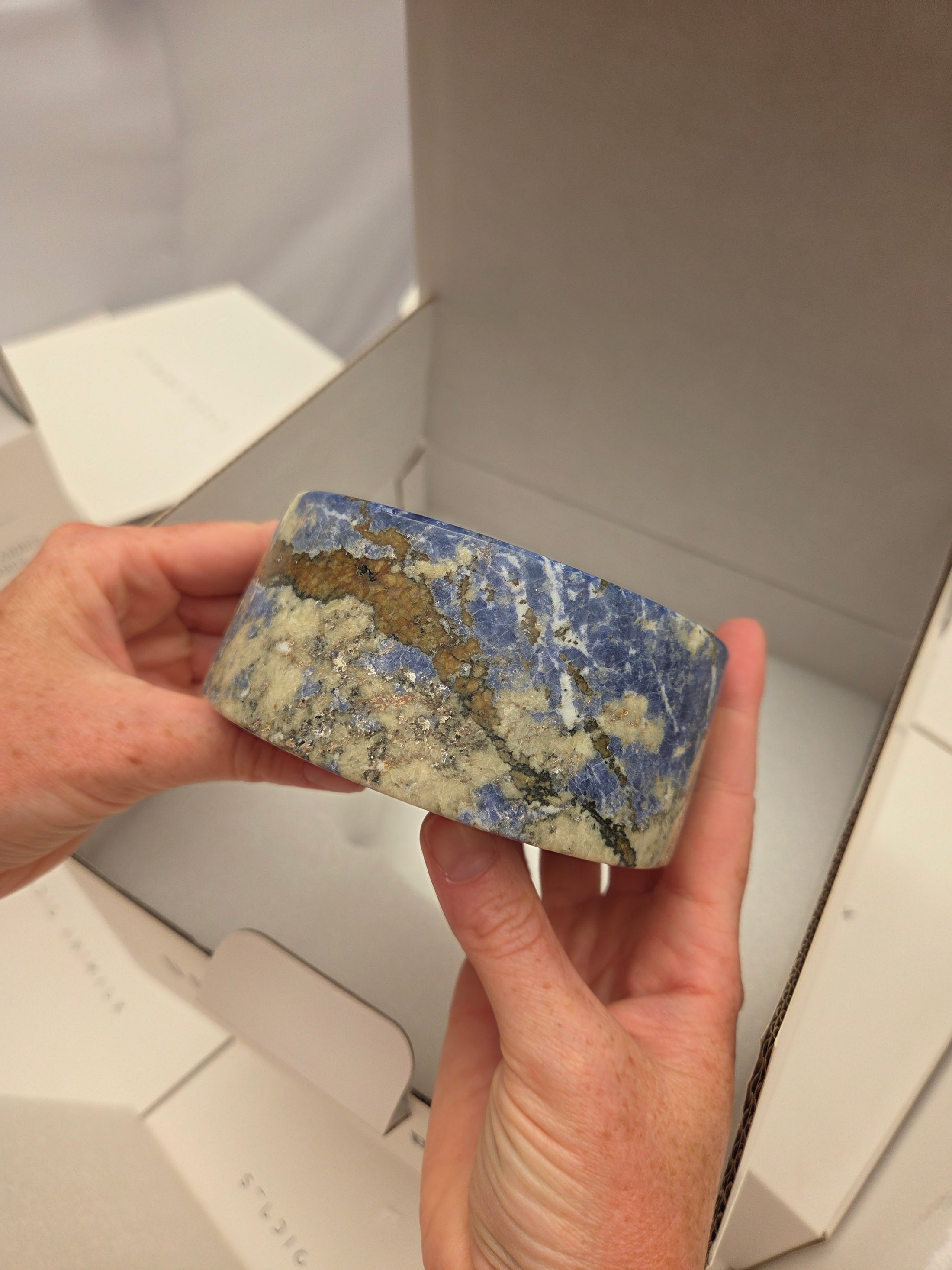 Marble food and drink bowl | Bolivian Blue | Ø 12 cm