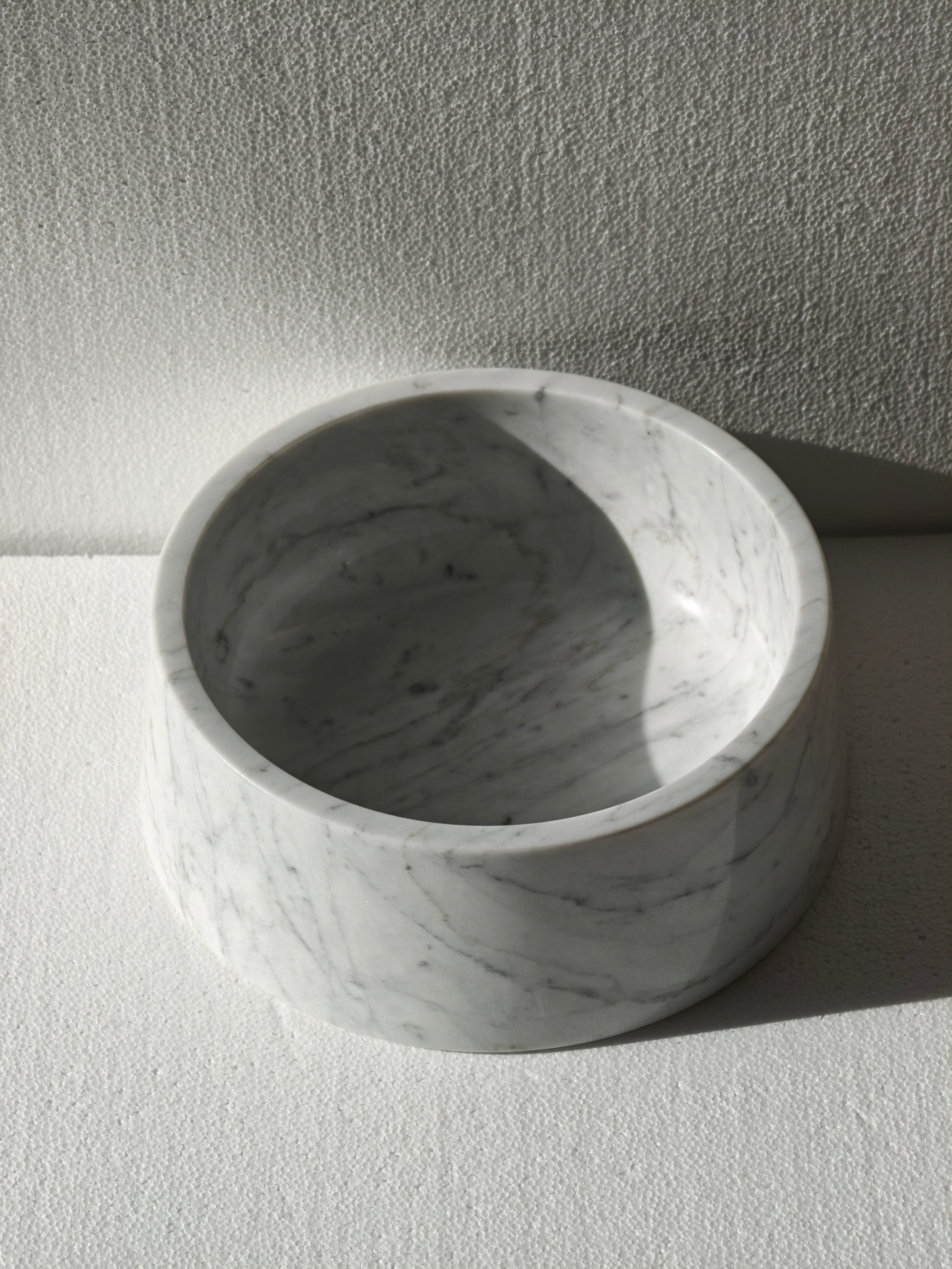 Marble food and drink bowl | Carrara White