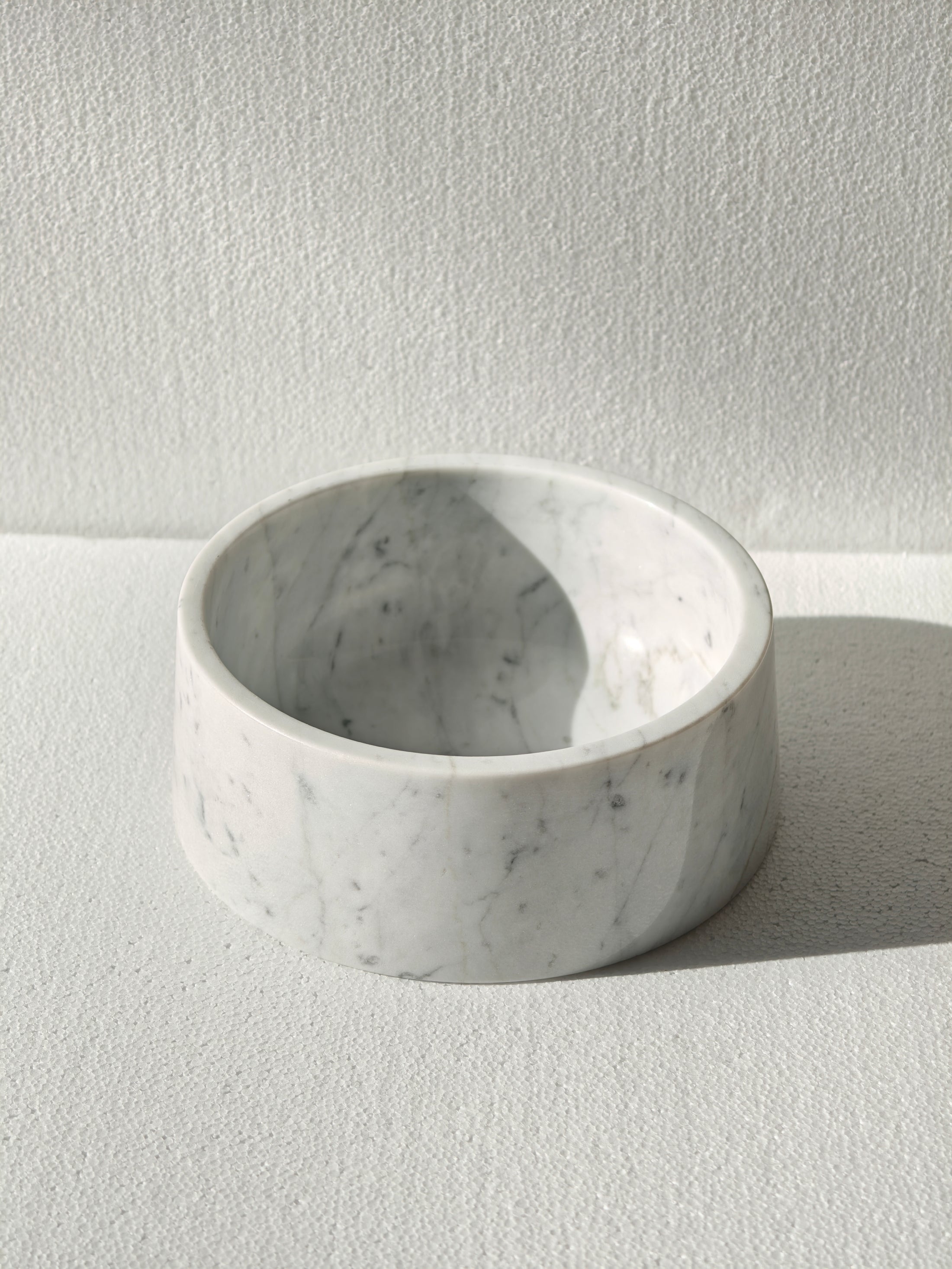 Marble food and drink bowl | Carrara White