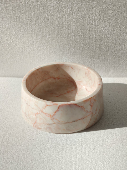 STUDIO ANIMAUX | Marble food and drink bowl | Cream Rose
