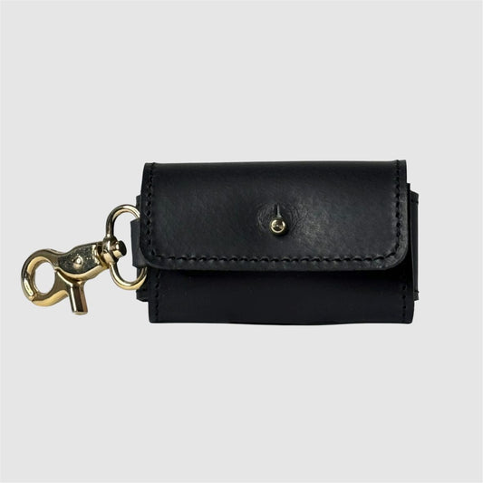 Leather waste bag holder - Black