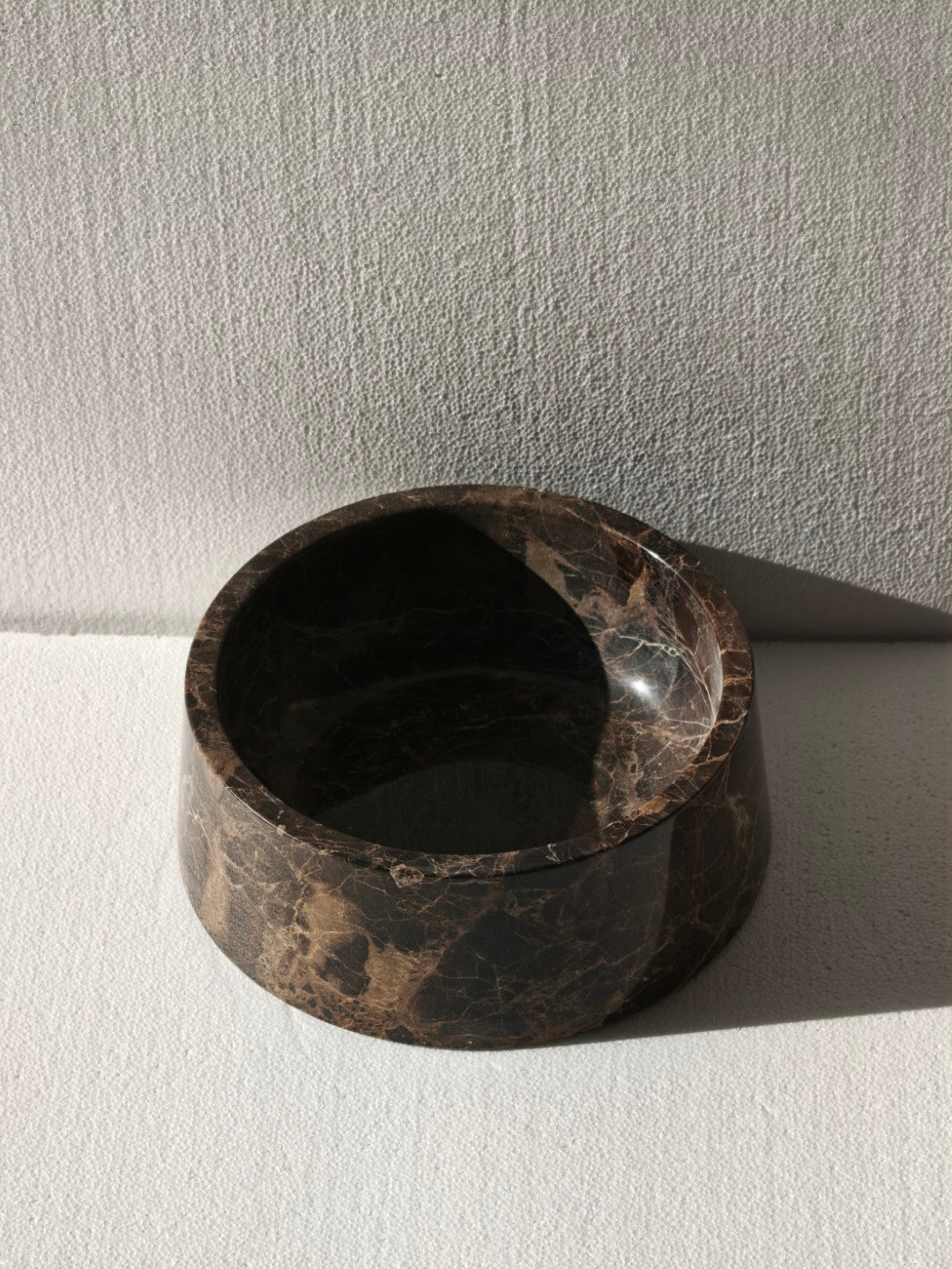 STUDIO ANIMAUX | Marble food and drink bowl | Dark Emperador