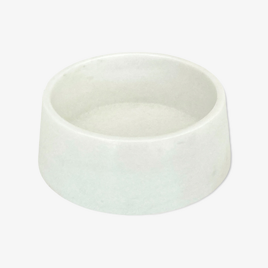 marble food and drink bowl 19cm cristal white