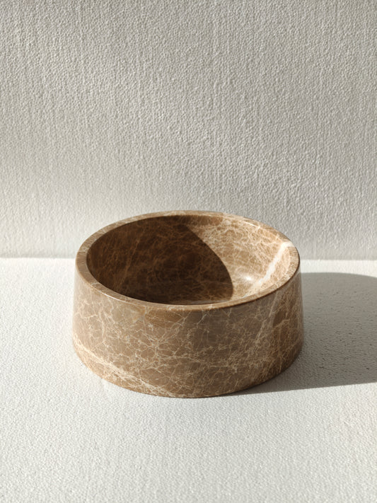 STUDIO ANIMAUX | Marble food and drink bowl | Light Brown